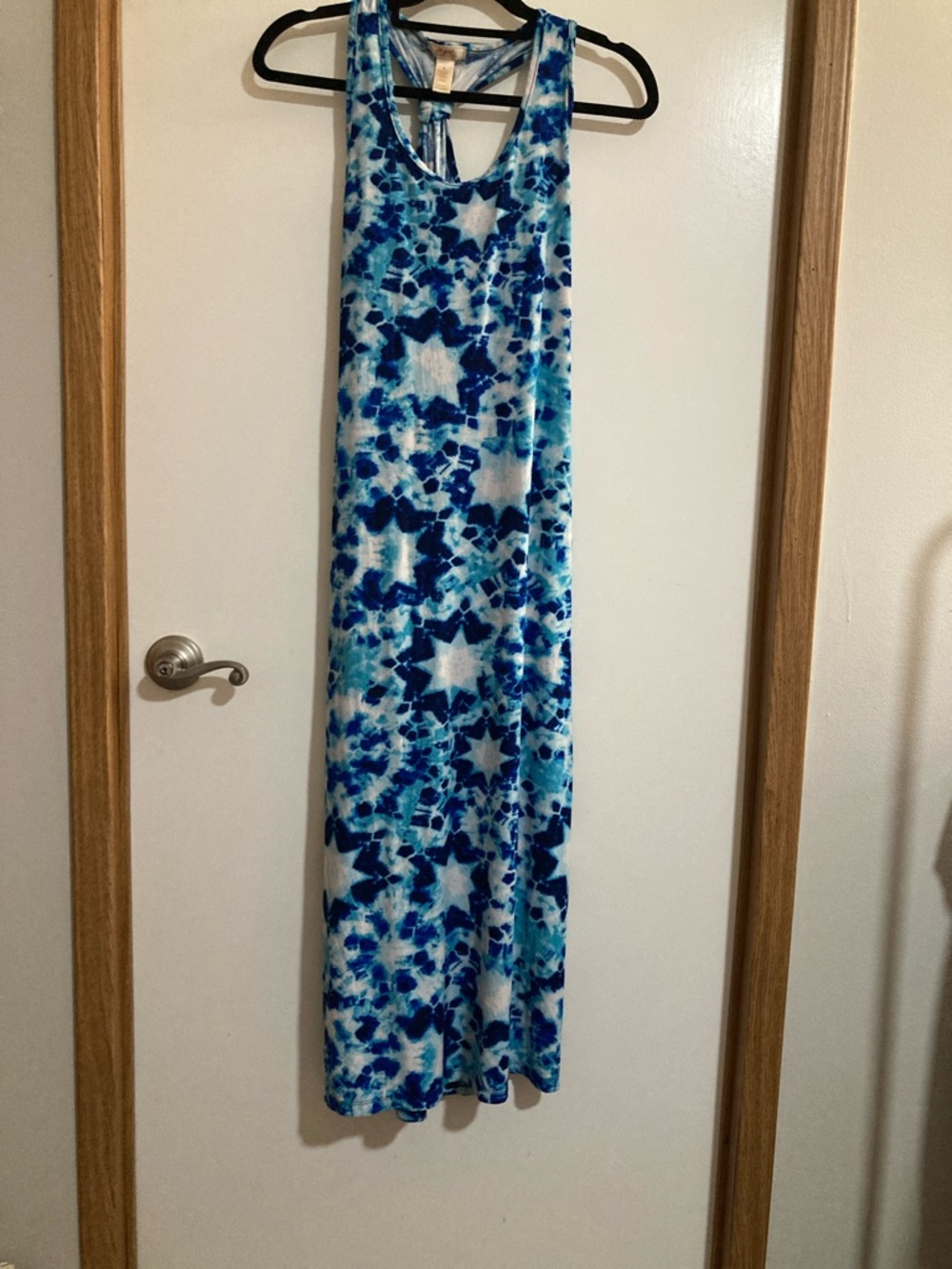 NYC Blue and Aqua Tie-Dye Maxi Dress
